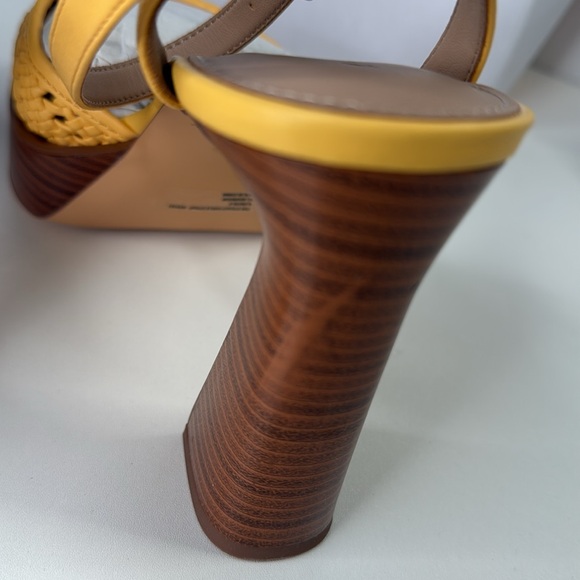 Katy Perry the steady ankle strap heels size 8.5M in pineapple wicker new in box - Picture 10 of 14